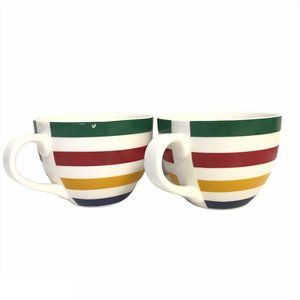 HBC Coffee Mug Iconic Multi Colour Stripe Lot of 2